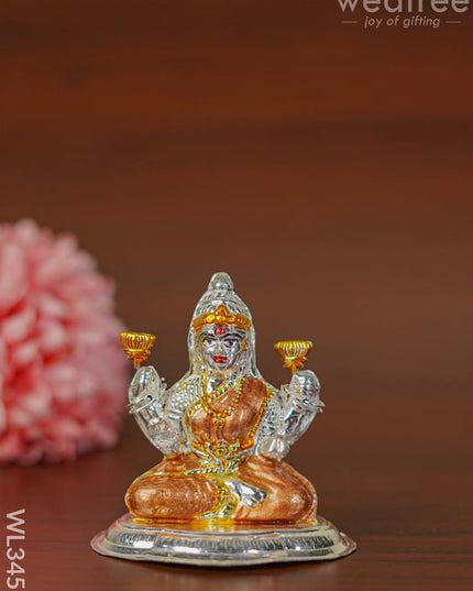 German Silver Lakshmi Idol With Meenakari Finish - Wl3457 Figurines