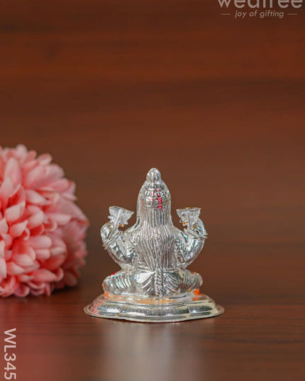 German Silver Lakshmi Idol With Meenakari Finish - Wl3457 Figurines