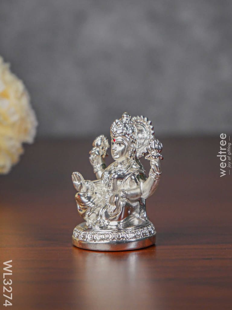 German Silver Lakshmi Idol - Wl3274 Figurines