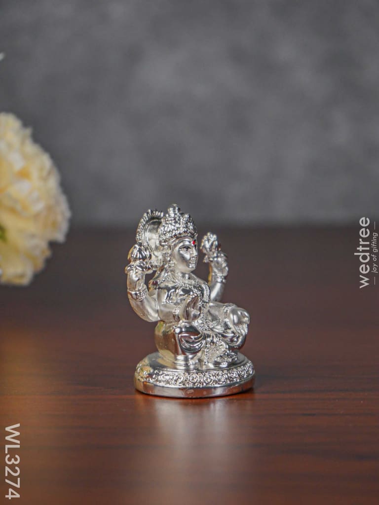 German Silver Lakshmi Idol - Wl3274 Figurines