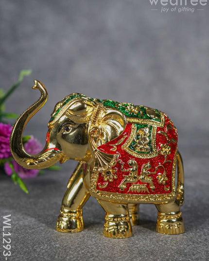German Silver Elephant Meenekari Finish - Wl1293-2 Figurines