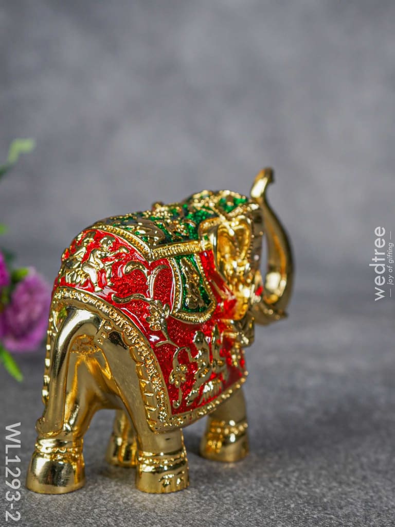 German Silver Elephant Meenekari Finish - Wl1293-2 Figurines