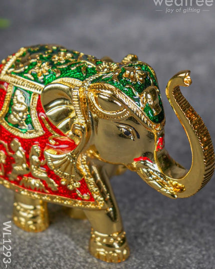 German Silver Elephant Meenekari Finish - Wl1293-2 Figurines