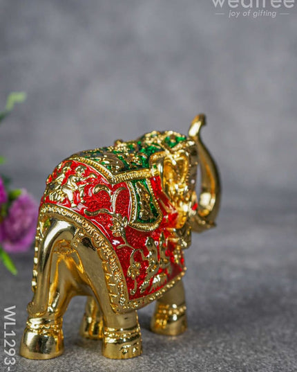 German Silver Elephant Meenekari Finish - Wl1293-2 Figurines