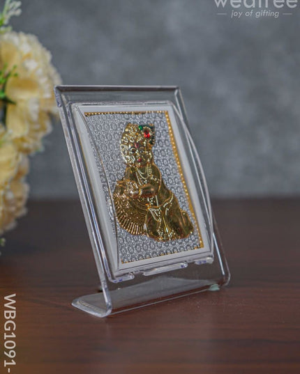 German Silver Plated Butter Krishna Photoframe (4.5 Inch) With Stand - Wbg1091-7 Photo Frame