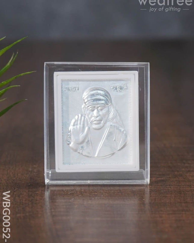 German Silver Plated Sai Baba Photoframe With Stand - Wbg0052-9 Photo Frame