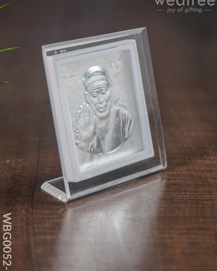 German Silver Plated Sai Baba Photoframe With Stand - Wbg0052-9 Photo Frame