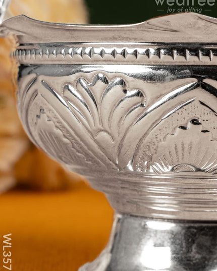 German Silver Pooja Basket - WL3571 - German Silver Pooja Utility