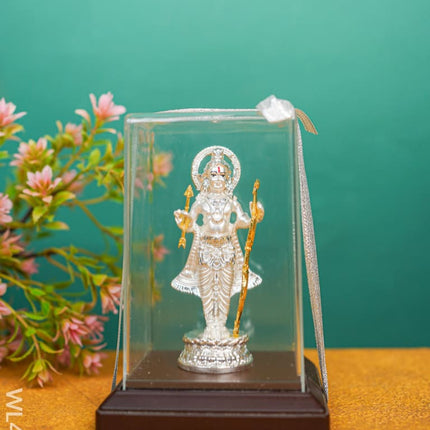 German Silver Ram Lala In Acrylic Cabinet - Wl4762 Figurines