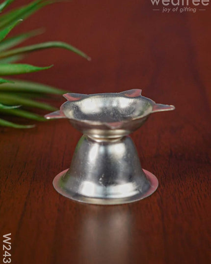 German Silver Star Diya Small ( Set Of 2 ) - W2433 Diyas