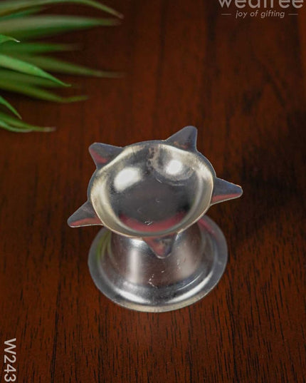 German Silver Star Diya Small ( Set Of 2 ) - W2433 Diyas