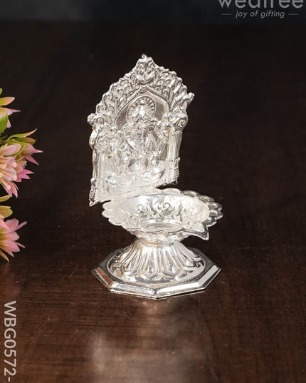 German Silver Sunflower Base Diya - Wbg0572 Flower Ganesha- Wbg0572-2 Diyas