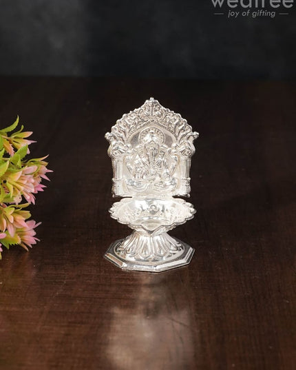 German Silver Sunflower Base Diya - Wbg0572 Diyas