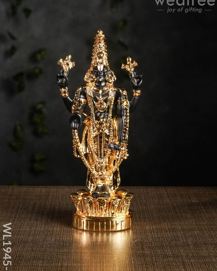 German Silver Tirupathi Balaji - 8.5 Inches Wl1945 Gold Finish Wl1945-2 Figurines