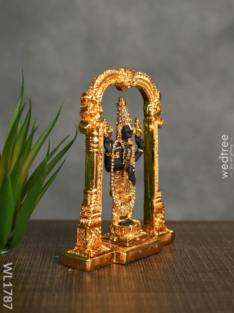 German Silver Tirupathi Balaji Idol - Gold Finish Wl1787 Figurines