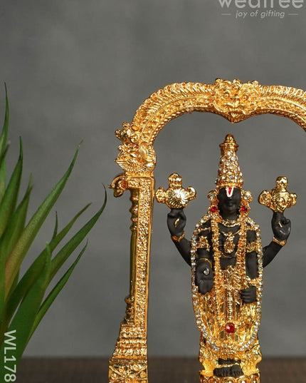 German Silver Tirupathi Balaji Idol - Gold Finish Wl1787 Figurines