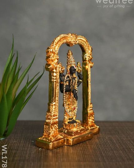 German Silver Tirupathi Balaji Idol - Gold Finish Wl1787 Figurines