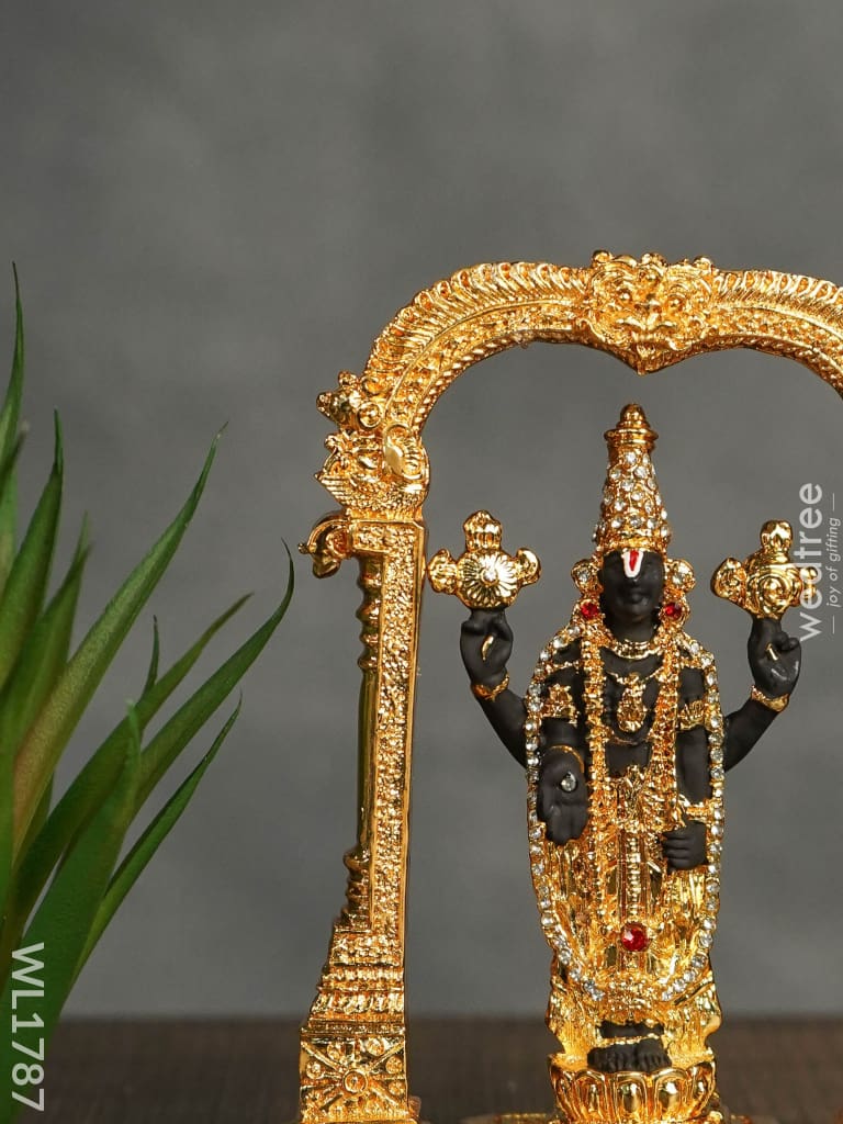 German Silver Tirupathi Balaji Idol - Gold Finish Wl1787 Figurines