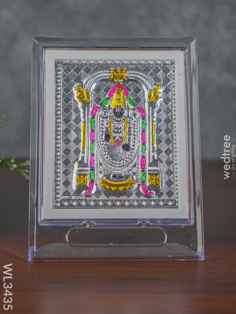 Silver Tirupathi Balaji Photoframe With Stand - Wl3435 German Photo Frame