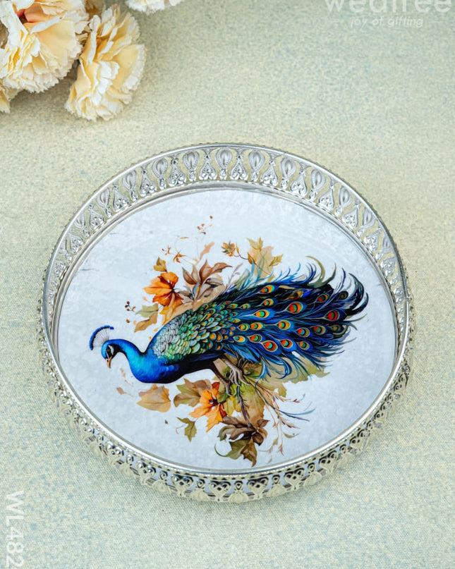 German Silver Tray - 8 inch - WL4820 - German Silver Pooja Utility