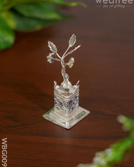 German Silver Tulasi Maadam - 2.5 Inch Wbg0096 Pooja Utilities