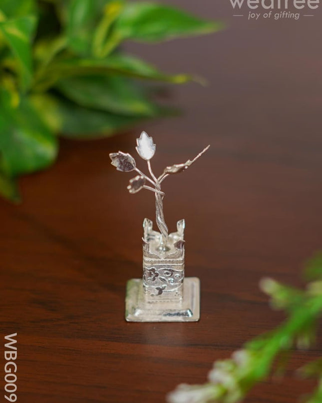 German Silver Tulasi Maadam - 2.5 Inch Wbg0096 Pooja Utilities