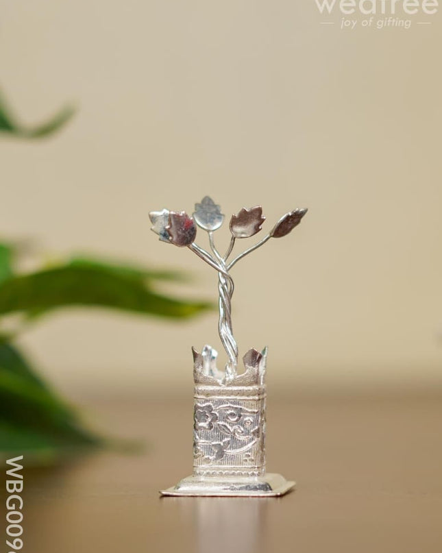 German Silver Tulasi Maadam - 2.5 Inch Wbg0096 Pooja Utilities