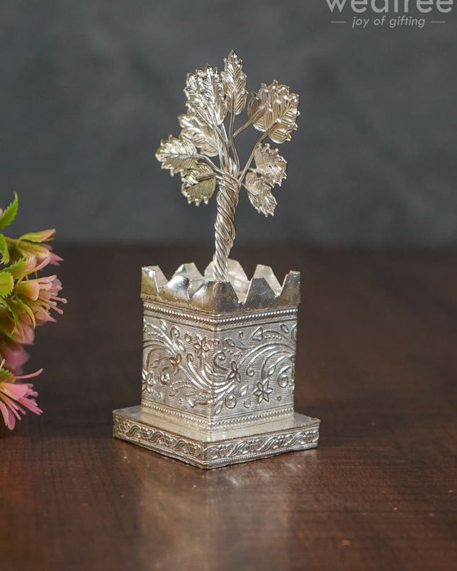 German Silver Tulasi Maadam - WL0945 - German Silver Pooja Utility