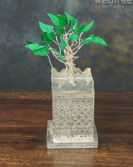 German Silver Tulasi Maadam - WL0945 - German Silver Pooja Utility