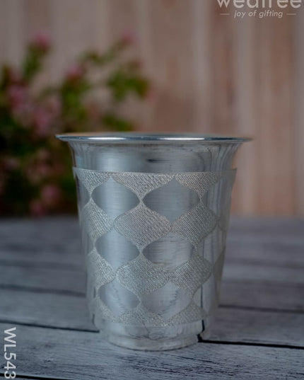 German Silver Tumbler - 3 inch - WL5431 - German Silver Pooja Utility