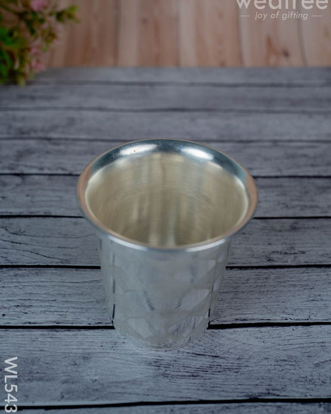 German Silver Tumbler - 3 inch - WL5431 - German Silver Pooja Utility