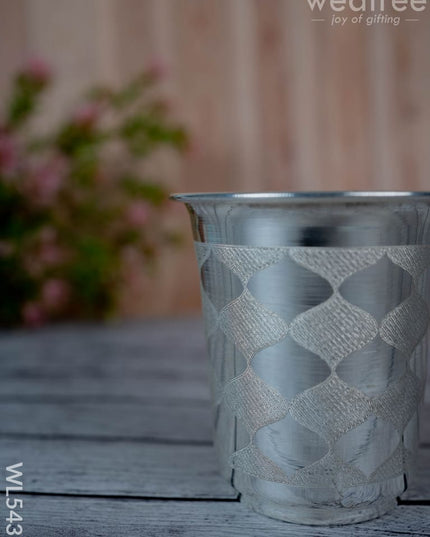 German Silver Tumbler - 3 inch - WL5431 - German Silver Pooja Utility