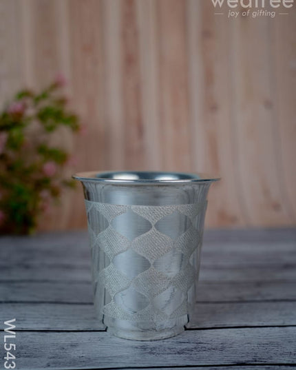 German Silver Tumbler - 3 inch - WL5431 - German Silver Pooja Utility