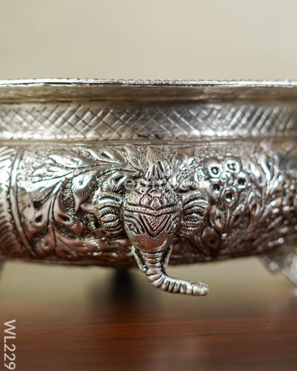 German Silver Urli With Antique Finish ( 12 Inch ) - Wl2297