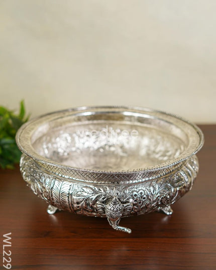 German Silver Urli With Antique Finish ( 12 Inch ) - Wl2297