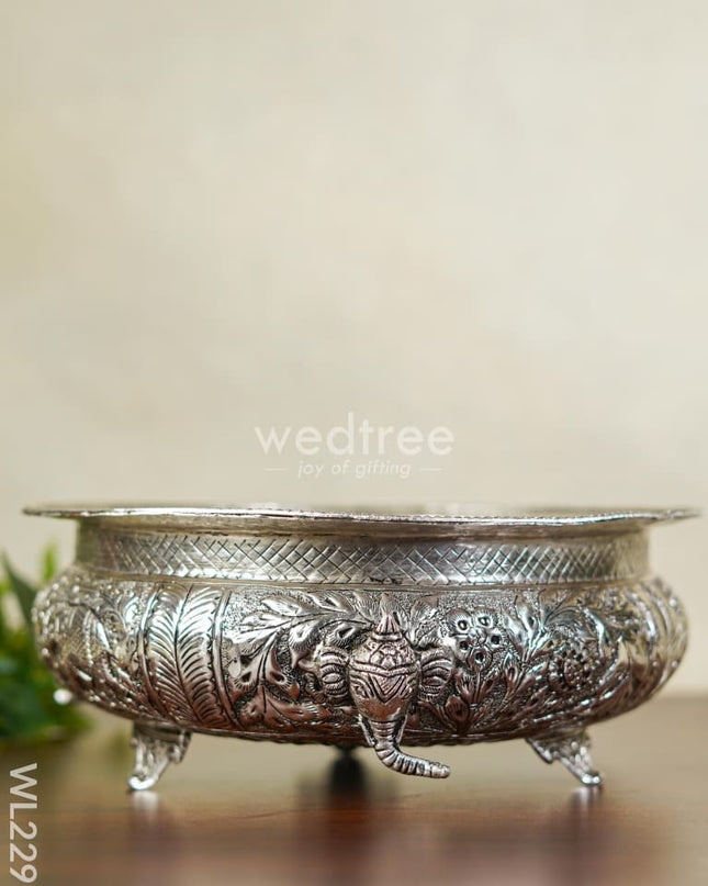 German Silver Urli With Antique Finish ( 12 Inch ) - Wl2297