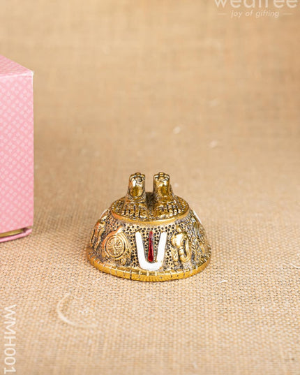 Gift Hamper - Balaji Idol with Balaji Paduka and Zinc Alloy Diya - WMH0016 - Hampers