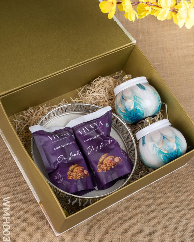 Gift Hamper - Bowl with Dry Fruit Jar and Dry Fruits - WMH0030 - Hampers