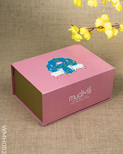 Gift Hamper - Jewel Box and Bangle Holder with Oxidized Earring and Kundan Bangles - WMH0020 - Hampers
