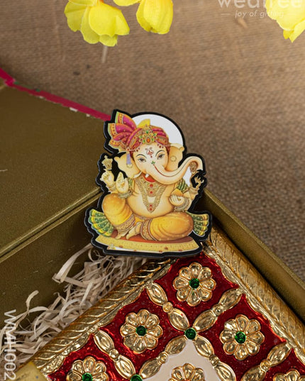 Gift Hamper - Manai with Ganesha Pooja Mandir and Fridge Magnet - WMH0024 - Hampers