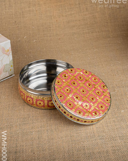 Gift Hamper - Meenakari Glass with Poori Box and Haldi Kumkum Set - WMH0006 - Hampers
