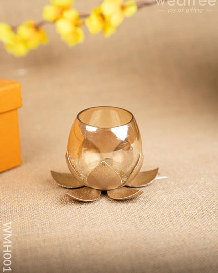 Gift Hamper - Metal Tray with Candle Holder and Crystal Diya - WMH0012 - Hampers