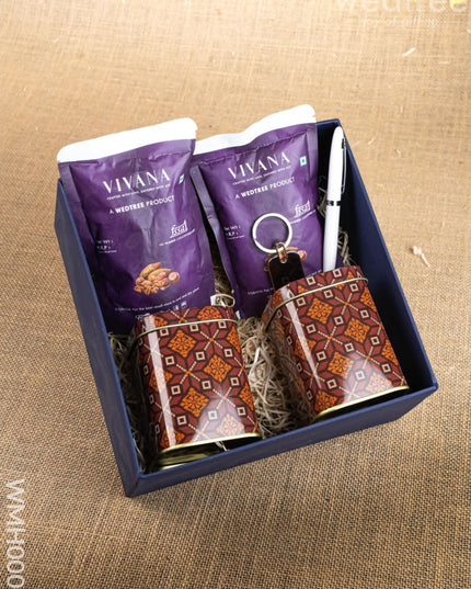 Gift Hamper - Tin with Dry Fruits Keychain and Pen - WMH0005 - Hampers