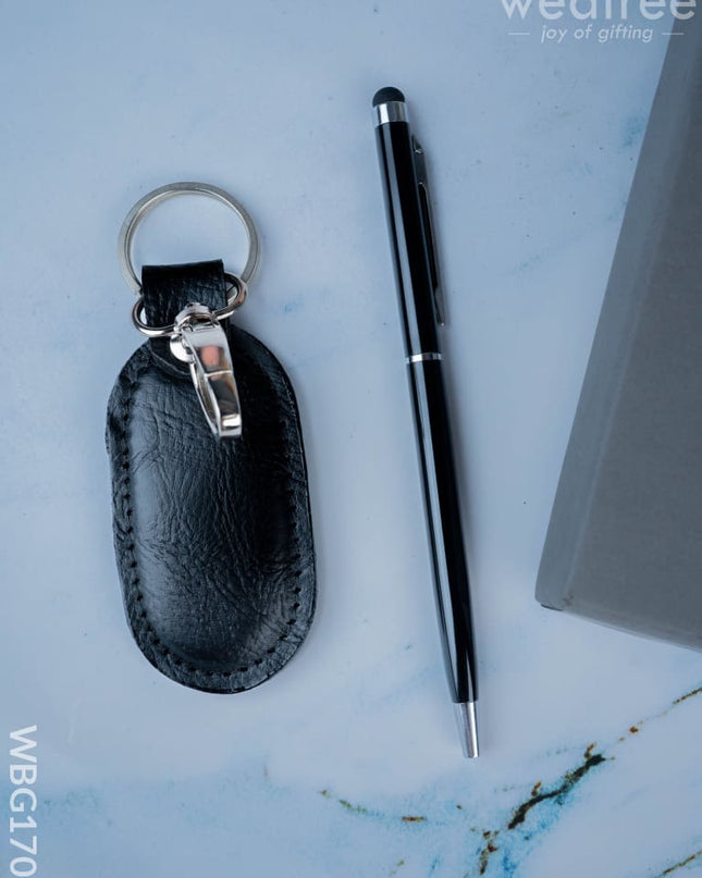 Gift Set - Leather Keychain with Pen - WBG1703 - Pens
