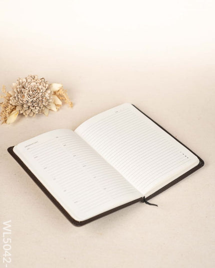 Gift Set - Leather Tray with Diary Coaster Set & Tissue Box - Brown - WL5042-1
