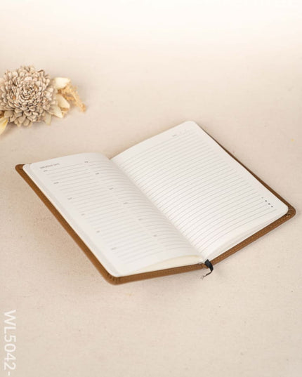 Gift Set - Leather Tray with Diary Coaster Set & Tissue Box - Tan - WL5042-2