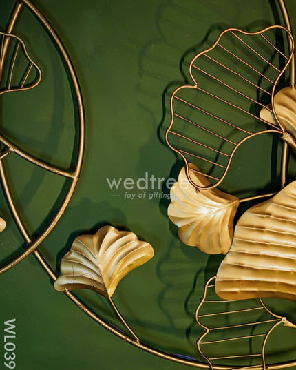Ginkgo Leaf In Ring - Wl0399 Metal Decor Hanging