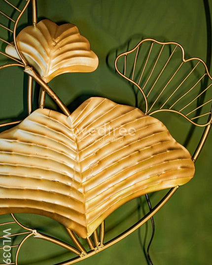 Ginkgo Leaf In Ring - Wl0399 Metal Decor Hanging
