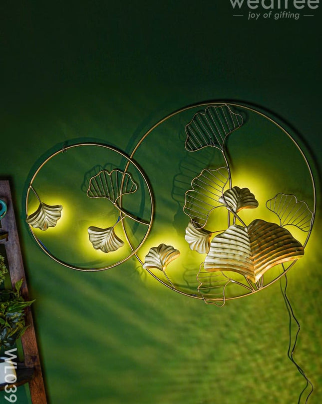 Ginkgo Leaf In Ring - Wl0399 Metal Decor Hanging