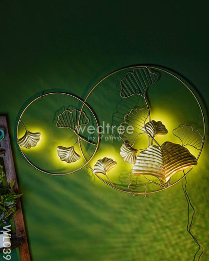 Ginkgo Leaf In Ring - Wl0399 Metal Decor Hanging